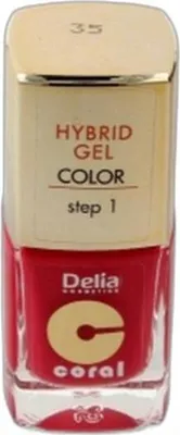 Obrázek produktu pro Delia Cosmetics Coral Hybrid Gel Nail Enamel 35 red coral 11ml