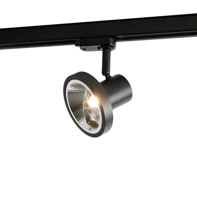Produktbild von QAZQA Professional - Modern Moderner SchienenSpot I Spotlight I Deckenspot I Deckenstrahler I Strahler I Lampe I Leuchte schwarz für 3-Phasen-Schienensystem I Spotlight I Deckenspot I Deckenstrahler I