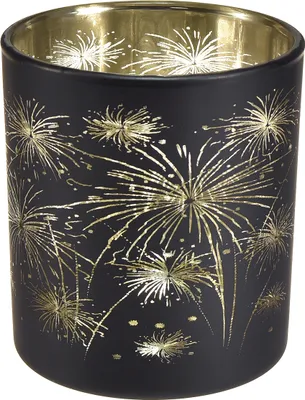 Produktbild von Festliche Windlichter mit Feuerwerksdesign für stimmungsvolle Deko, 6 Stück