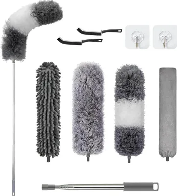 Produktbild von Staubwedel Teleskop lang 9tlg Set 2,54m ausziehbar waschbar Staubwischer Magic Duster