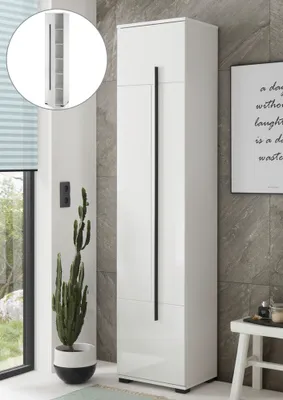 Produktbild von Badezimmer Hochschrank CHARLESTON-61 in Hochglanz weiß, B/H/T: ca. 45/200/35 cm