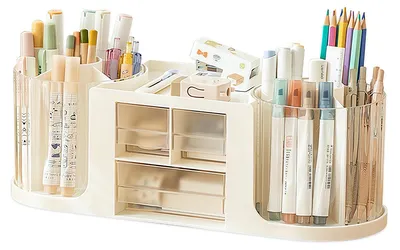 Produktbild von Schreibtisch-Organizer, Stiftehalter, drehbarer Stiftehalter für den Schreibtisch, Schreibtisch-Organizer und Zubehör