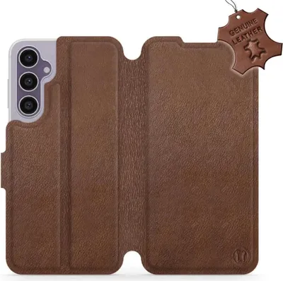 Produktbild von Echtleder Handyhülle für Galaxy S23 FE, Mobiwear Leather, Braun