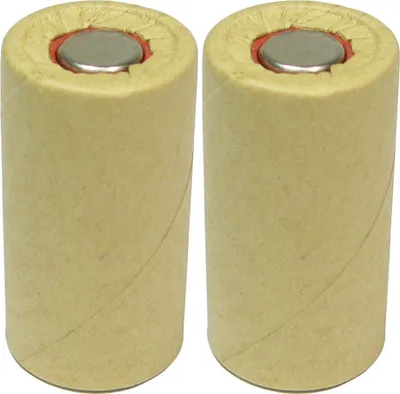 Produktbild von 2x Sub-C Akku Zelle 3000mAh 1,2V Hochstromfest Schnelladefähig Rohzelle zum Selbsteinbau Austausch ohne Lötfahnen Flattop im Pappmantel Ersatzakku Austauschakku Industriezelle für Werkzeug/Modellbau