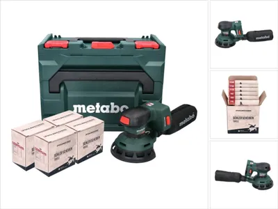 Image de Metabo SXA 18 LTX 125 BL Ponceuse excentrique sans fil 125mm 18V Brushless + 2x Sets de ponçage Toolbrothers TURTLE + Coffret metaBOX - sans batterie, sans chargeur (600146840)