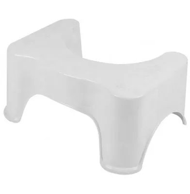 A white toilet stool is shown against a white background.