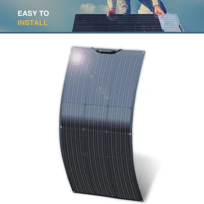 Zdjęcie produktu dla Elastyczny panel słoneczny 100W - monokrystaliczny - system ładowania akumulatorów 12V - idealny do podróży i kamperów