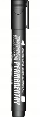 Productafbeelding van Zwarte permanente stift, rond, set van 12 stuks, model KM102
