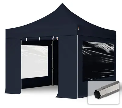 Produktbild von TOOLPORT 3x3m Stahl Faltpavillon, inkl. 4 Seitenteile, schwarz