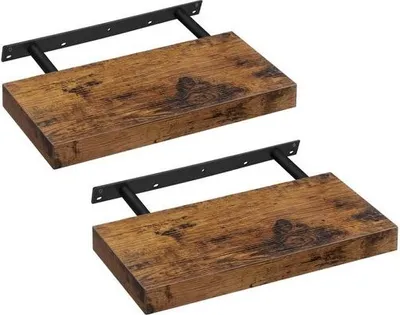 Produktbild von VASAGLE 2er Set Schweberegal, Wandboard, 40 x 20 x 3,8 cm braun