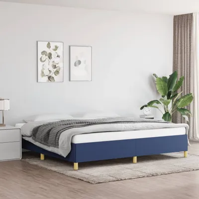 Produktbild von The Living Store Bettgestell Blau 200x200 cm Stoff