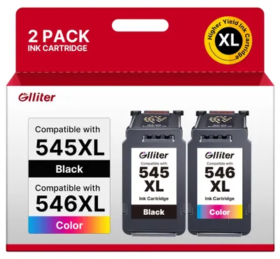 Produktbild von Glliter 545XL 546XL Multipack für Canon Druckerpatronen 545 546 für Canon 545 XL Schwarz und Farbe Kompatibel mit Canon PIXMA TS3355 Patronen für Canon PIXMA TS3350 TS3450 TS3150 MX495 (Multipack)