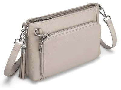 Produktbild von Anti-Diebstahl Schultertasche aus echtem Leder für Damen