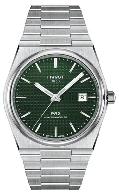 Produktbild von Tissot Armbanduhr T137.407.11.091.00 PRX 40 mm Automatik Edelstahl mit dunkelgrünem Zifferblatt