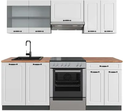 Obrázek produktu pro Kuchyňský kout Vicco R-Line Bílý venkovský dům/antracit 200 cm , PD Dub, Model 42890