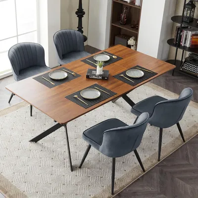 Produktbild von EUGAD Esszimmerstühle 2er Set Modern, Ergonomischer Stuhl aus Samt, Dunkelgrau