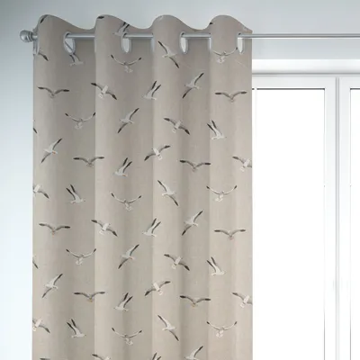 Produktbild von SCHÖNER LEBEN. Vorhang Möwen natur 245cm oder Länge wählbar aus Standardgrößen Aufhängung Ösen