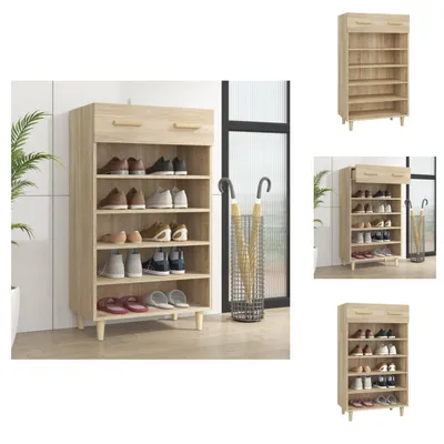 Obrázok produktu pre vidaXL Botník Sonoma dub 60x35x105 cm materiál na báze dreva - Regály a skrine na topánky