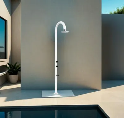 Immagine prodotto di Sined | Doccia da esterno Luna-Alu-Bianca-Lcd - 233 Cm - Bianco - Con termometro e illuminazione a led