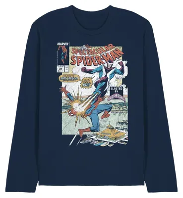 Image de T-shirt Spider-Man - « Blasted By Boomerang » pour homme/femme (unie), manches longues TV34238 (XL) (bleu marine)