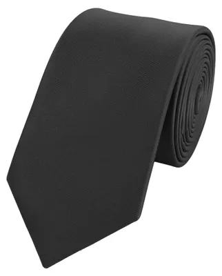 Produktbild von Fabio Farini - 1 Stück Einfarbige Herren Schlips - Unicolor Krawatten in 6cm Breite Schmal (6cm), Schwarz