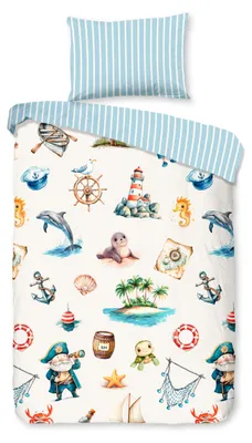 Produktbild von Duvet cover Good Morning 120x150 + 1* 60x70 cm - maritime / sea creatures
