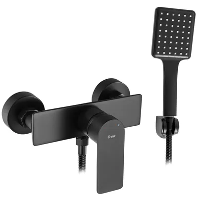 Zdjęcie produktu dla Bateria prysznicowa ze słuchawką REA URBAN czarna black