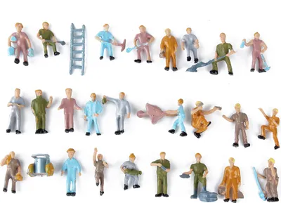 Produktbild von Modellbau Figuren 1:87 | H0 Bauarbeiter (27 Stück)