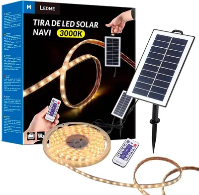 Solar-LED-Streifen 5 m, IP68, 300 LEDs, warmweiß, mit Fernbedienung