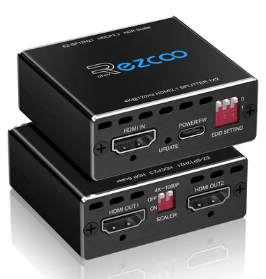Zdjęcie produktu dla Rozdzielacz HDMI 2.1, 4K 120Hz, 8K 60Hz, 1 wejście, 2 wyjścia