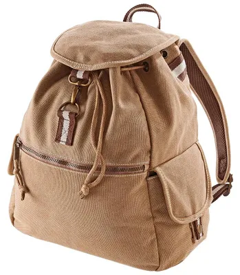 Productafbeelding van Quadra Vintage Zeildoek Rugzak - 18 Liter FK495 (One Size) (Sahara)