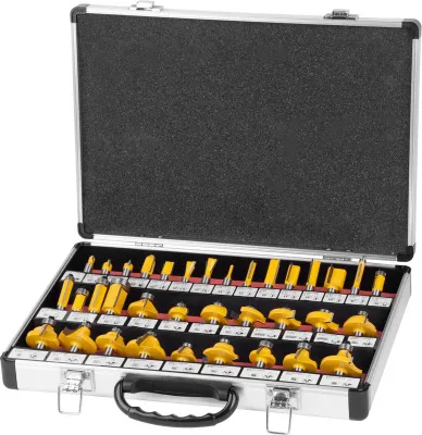 Produktbild von Fräser-Set für Oberfräse Strend Pro GT453, 35-teilig, im Koffer, für Holz, 8 mm