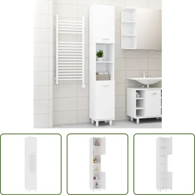 Obrázek produktu pro The Living Store Koupelnová skříňka White 30x30x179 cm Materiál na bázi dřeva