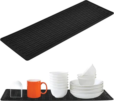 Imagen del producto de Alfombrilla de silicona para escurrir, 40,5 x 14,5 cm, antideslizante, para la cocina