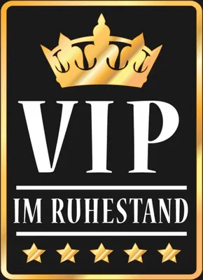 Produktbild von vianmo Holzschild 40x30 cm VIP im Ruhestand (s/w)