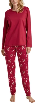 Productafbeelding van CALIDA Pyjama voor dames, model Family & Friends, kleur rood, maat 40-42