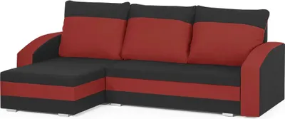 Produktbild von KING Ecksofa mit Schlaffunktion - Schwarz/Rot