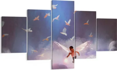 Produktbild von Bild auf Leinwand - Leinwandbild - Fantasie Märchen - 125x70cm - Wand Bild - Wanddeko - Wandbilder - Leinwanddruck - Bilder - Kunstdruck - Wanddekoration - Leinwand bilder - Wandkunst - EA125x70-4102