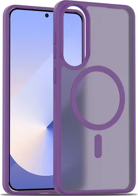 Immagine prodotto di Custodia magnetica per Samsung Galaxy S25 Edge, compatibile con MagSafe, retro traslucido opaco, resistente agli urti Viola