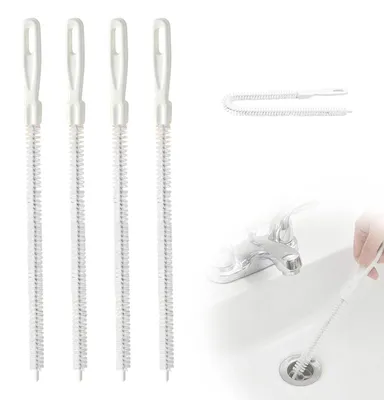 Abflussbürsten-Set 4er-Pack, 45 cm, flexibel, für Haare & Verstopfungen