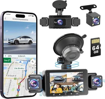 Productafbeelding van 4K-dashcam met 3-inch scherm - Zwart - 1080P resolutie - Veiligheidscamera