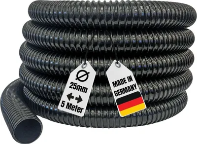 Produktbild von Teichschlauch 5 Meter Länge 25 mm 1' schwarz  Spiralschlauch