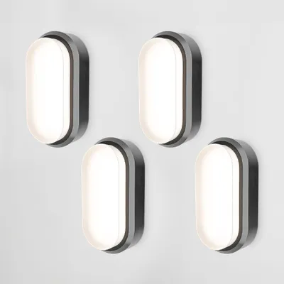 Image de HOFTRONIC - Plafonnier LED ovale 18W IP54 1830lm 4000K Noir lot 4