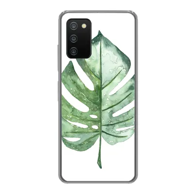 Produktbild von MuchoWow® Handyhülle Schutzhülle Hülle für Samsung Galaxy A03s Aquarell - Monstera - Blatt Silikon Softcase Handy Hülle - Schutz