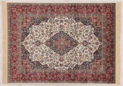 Produktbild von Tappeti Farshian, Teppich mit Medaillon-Muster, 303, Viskose, Elfenbein, 230 x 160 cm (Galleriafarah1970)