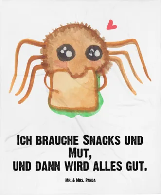Produktbild von Mr. & Mrs. Panda Babydecke Spinne Agathe Sandwich - Weiß - Geschenk, Kinderwagendecke, Hungrig, Glück, Mut, Hunger, Schmusedecke, Schlummerdecke, Plaid, Lebensfreude