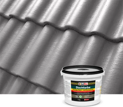 Produktbild von Isolbau Dachfarbe Betongrau 4 kg Sockelfarbe Fassadenfarbe Dachbeschichtung RAL Farbe