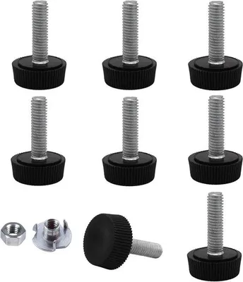 Image de Pieds stabilisateurs pour meubles - Pieds réglables - Pour stabiliser les meubles - À visser - M6 x 20 mm - Noir