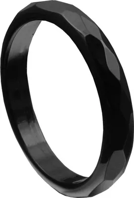 Produktbild von Ring aus Onyx schwarz facettiert Onyxring Damenring Steinring 3mm schmal dünn