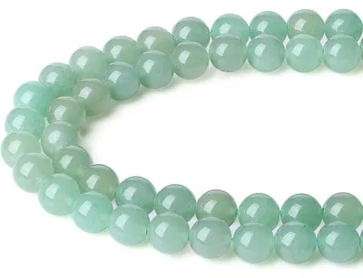 Produktbild von Naturstein Perlen zum Auffädeln 8mm Grün Aventurin 47 Stück für Schmuck DIY